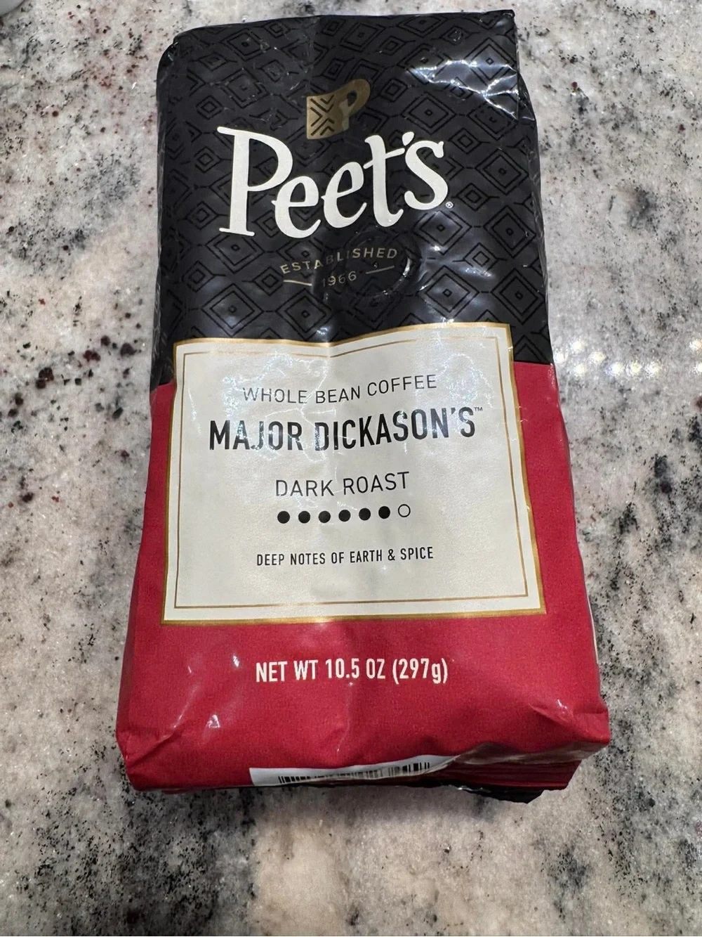 2pc Peet's Major Dickason's Dark Roast Whole Bean Coffee - Black & Red